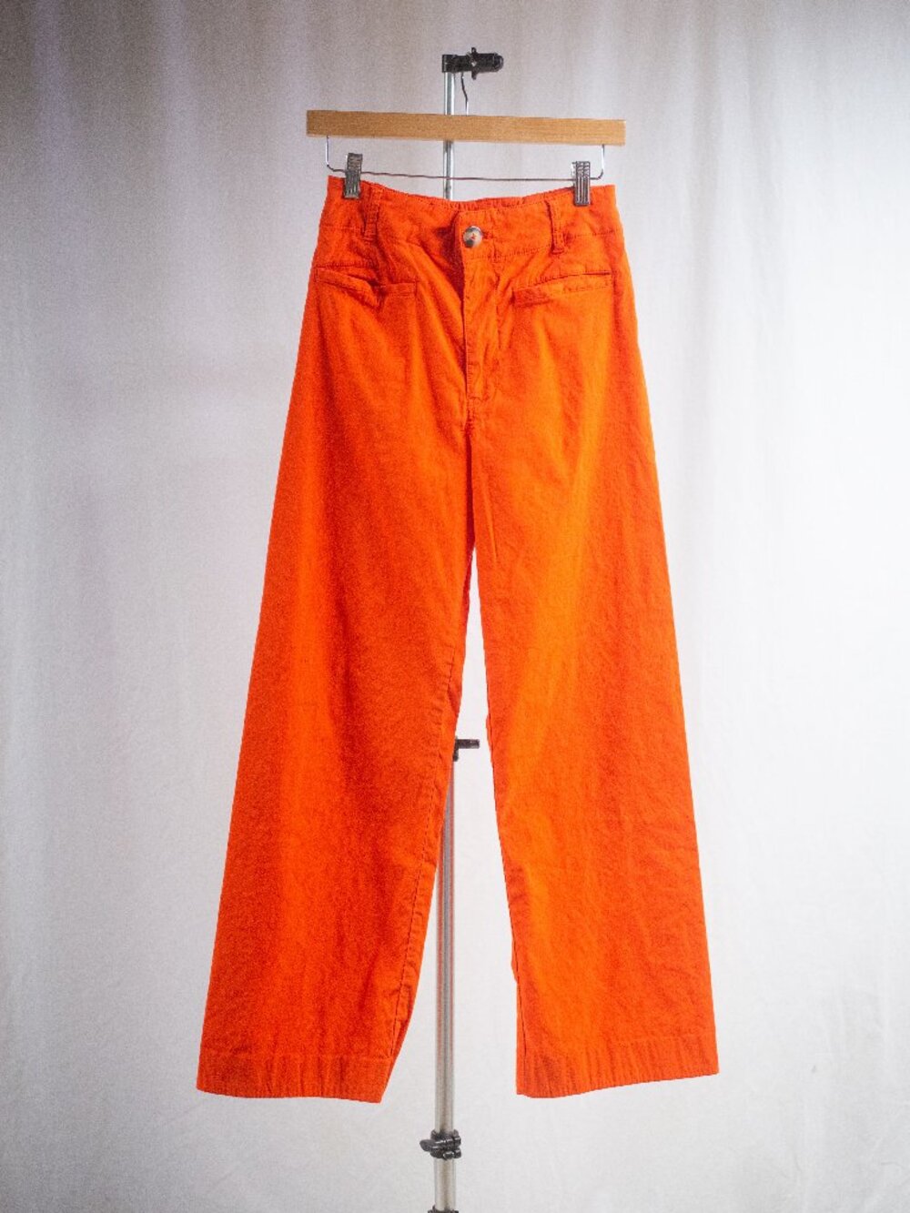Anthropologie Maeve The Colette Linen Blend Crop Wide Leg Pant in Orange